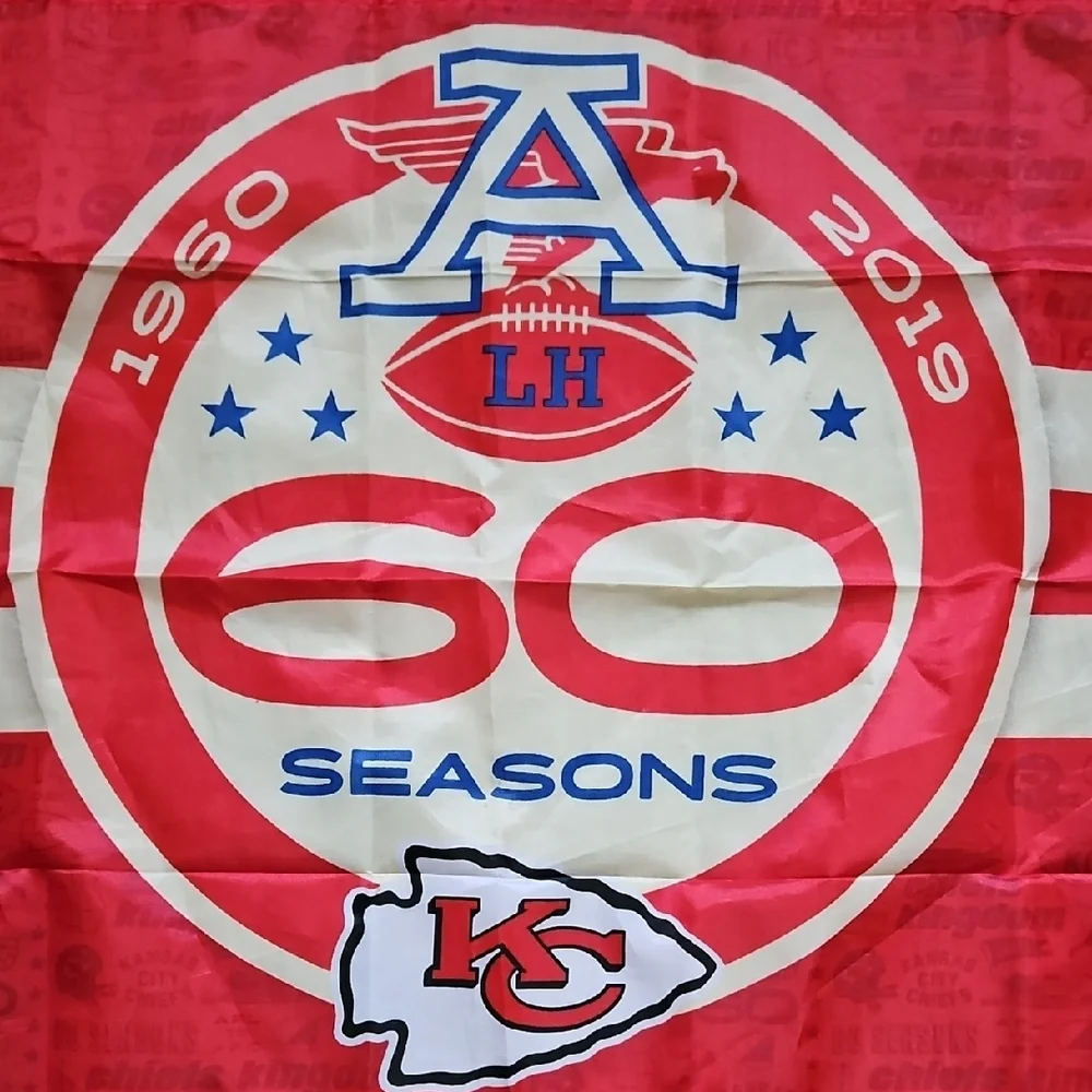 Kansas City Chiefs 60th Anniversary Red Friday Team Flag, released in 2019